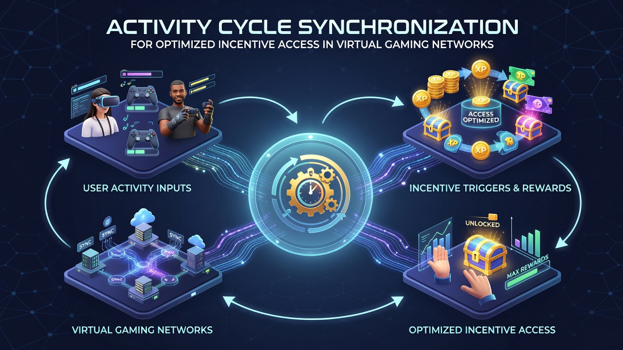 Visualization of synchronized incentive access points mapped against player activity timelines in a virtual gaming network