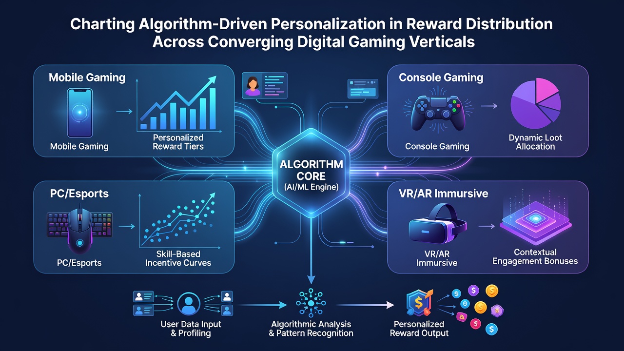 Data dashboard displaying real-time reward personalization across multiple gaming verticals