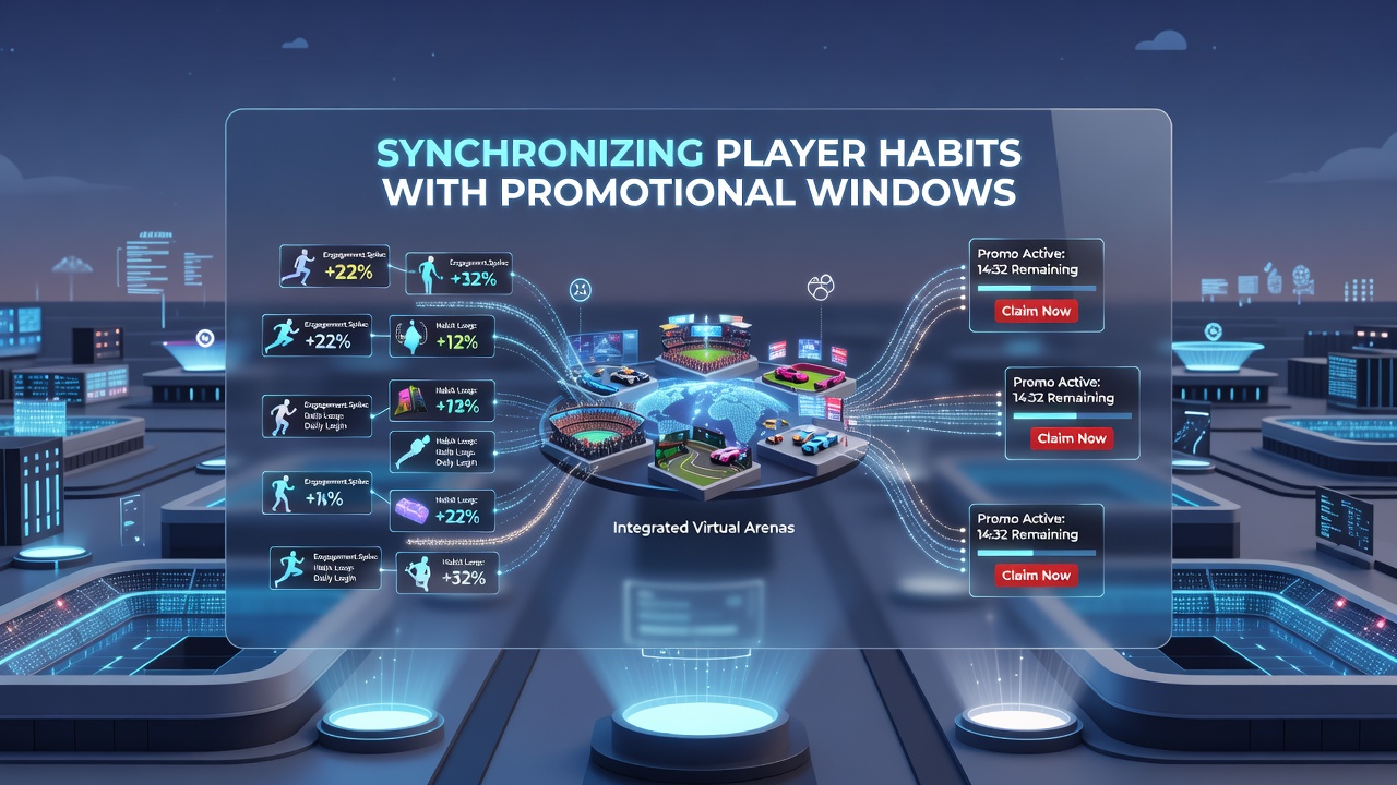 Data visualization showing player activity peaks aligned with promotional windows in virtual arenas during July 2026